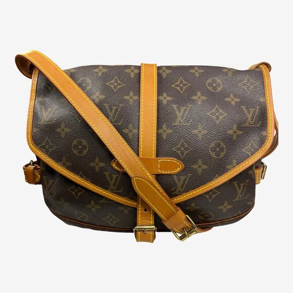 Louis Vuitton Saumur 25 Momogram Canvas Crossbody Vintage New Vachetta Leather - Picture 1 of 16